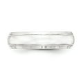 thumbnail image 3 of Sterling Silver 6mm Polished Domed with Grooved Beveled Edge Fancy Band Size 10, 3 of 6