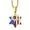Gold, variant on Stainless Steel Star of David Necklace with the US Flag for Men & Boys, Box Chain Star Of David Necklace, Jewish American Flag Necklace for Women, 22 Inch, Silver