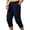 hgg346-Navy, variant on Mens 3/4 Pants Workout Jogger Yoga Capri Pants Drawstring Elastic Waist Pant with Multi Pockets for Running