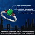 thumbnail image 2 of Gem Stone King 1.49 Ct Oval Green Nano Emerald Red Rhodolite Garnet 925 Sterling Silver Ring (Size 9), 2 of 6