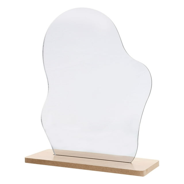 1 Set of Aesthetic Mirror Decorative Table Makeup Mirror Desk Irregular Mirror with Stand