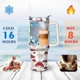thumbnail image 4 of 40oz Colorful Botanical Mushroom Stainless Steel Flip Straw Tumbler Spill Proof Travel Cup Double Wall Vacuum Insulated Coffee Mug with Top Handle, 4 of 6