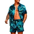 thumbnail image 1 of Aunavey Men's Hawaiian Shirts Casual Button-Down Short Sleeve Printed Shorts Summer Beach Tropical Suits, 1 of 3
