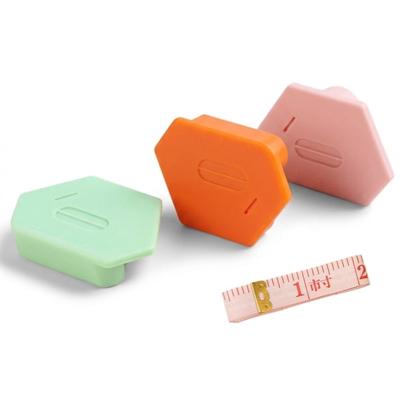 3 Pack Magnetic Seam Guide for Sewing Machine, Multifunctional Polygonal Seam Guide with Scale, Orange/Pink/Green