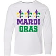 thumbnail image 3 of Inktastic Mardi Gras Fleur De Lis Trio Long Sleeve Youth T-Shirt, 3 of 5