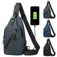 thumbnail image 3 of Mepaouo Mens Sling Backpack with USB Charging Port Crossbody Chest Daypack Hiking Shoulder Bag(Blue), 3 of 5
