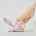 thumbnail image 6 of Rohuuque Girls Socks for Dancing : Solid Color Lace Cotton Princess Thin Socks 7 Years Pink, 6 of 6