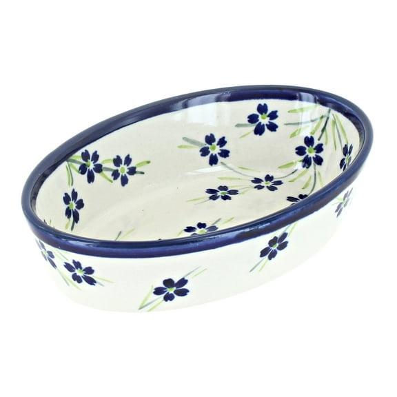 Blue Rose Polish Pottery Willow Extra Small Oval Baker