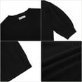 thumbnail image 6 of Kitsin Womens Puff Short Sleeve Sweater Tops Crewneck Basic Knit Pullover Lightweight Solid Casual Sweaters Blouse, 6 of 6