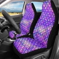 thumbnail image 2 of Xoenoiee Car Seat Cover Front Seat Only Set of 2 Purple Mermaid Fish Scale Print Auto Bucket Seat Cover Protector Universal Fit for Most Cars SUV Trucks, 2 of 6