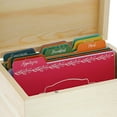 Juvale Unfinished Wood Recipe Box for DIY Crafts with Cards and