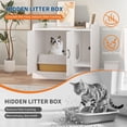 thumbnail image 5 of Cat Litter Box Enclosure,Hidden Litter Box Furniture with Divider,Indoor Cat House,Wooden Cat Washroom Storage Cabinet Bench, Side End Table Nightstand, 33.07"L × 23.62"W × 23.92"H White, 5 of 7