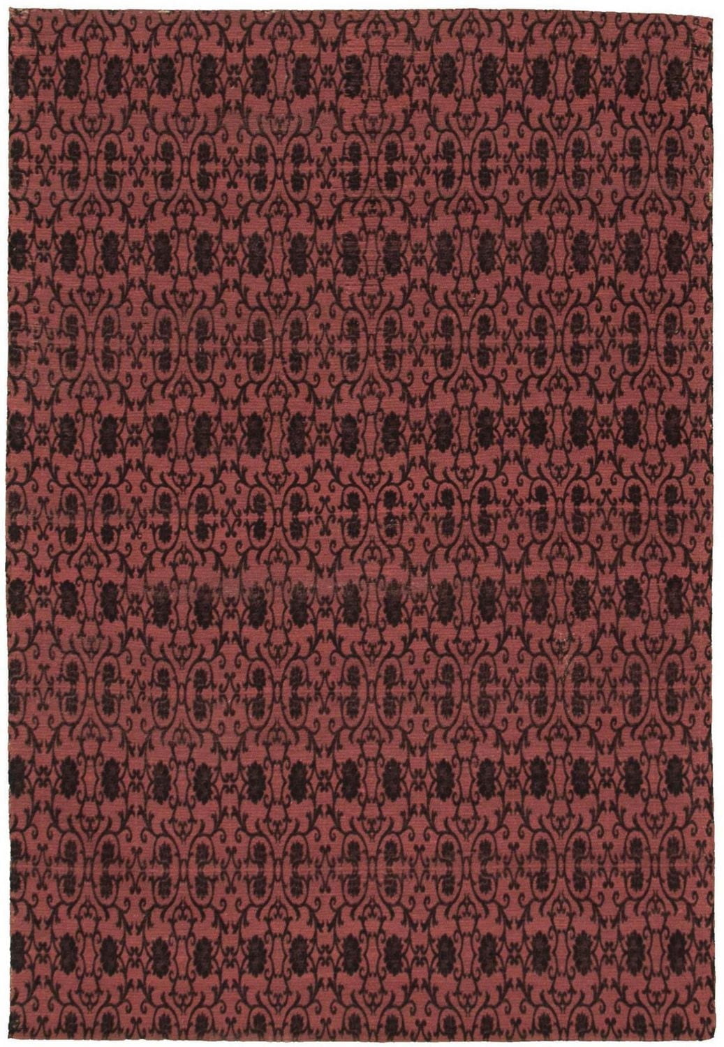 ECARPETGALLERY 4'8" x 6'8"  Transitional Collage Handmade Area Rug for Living Room, Dining Room and Bedroom in Red