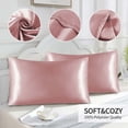 thumbnail image 6 of Leodye 2 Pack Satin Pillowcase for Hair and Skin, Super Soft and Cooling Similar to Silk Pillow Cases with Envelope Closure, Gift for Women Men --19.69x29.53in, 6 of 9