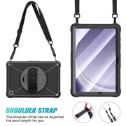 Lmcpa Case for Samsung Galaxy Tab A11 Plus 11 2025 / A9 Plus 11 2023, Multi-Functional Cover with 360° Rotate Stand / Screen Protector / Shoulder Strap / Hand Strap, Black