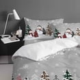 thumbnail image 4 of Christmas King Size Comforter Set, Snowman Checked Xmas Tree Snowflake Winter Grey Soft Bedding for All Seasons, 4 Pcs Bed Set with 1Comforter (90"x106") ,1 Sheet(94"x116"), 2 Pillowcases (19"x35"), 4 of 7