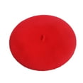 thumbnail image 1 of Chapeau Béret Style Français Chaud pour Filles Bonnet Uni Hiver Automne (Rouge), 1 of 4