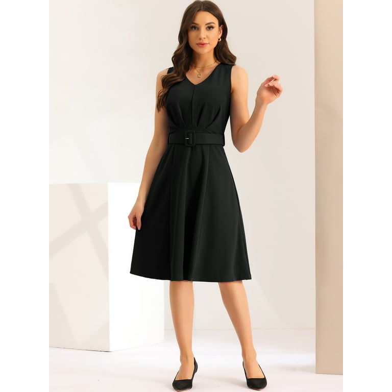 【関税&送料込】Bally Dress Unique Bargains Women's V-Neck Sleeveless Work Below Knee