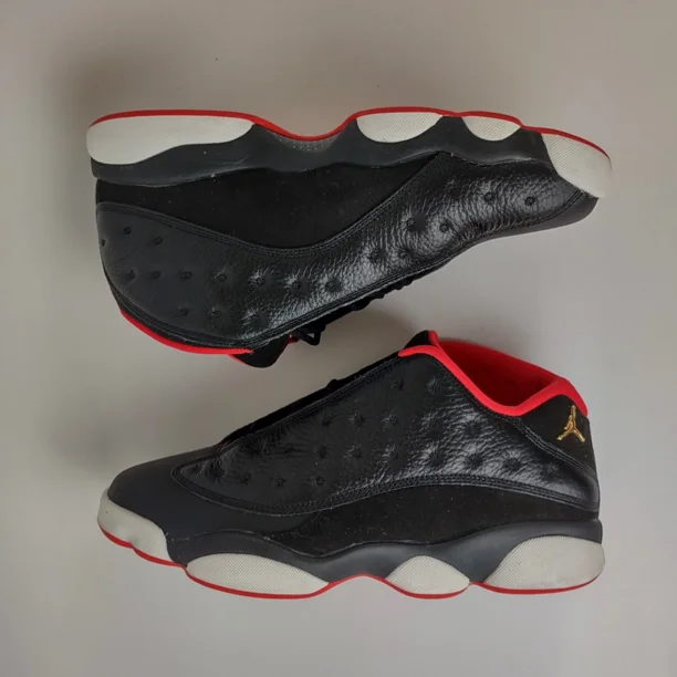 Ni - ke Ni - ke Air Jordan 13 Retro Low Black Metallic Gold Red White 310810-027 Men's 10.5