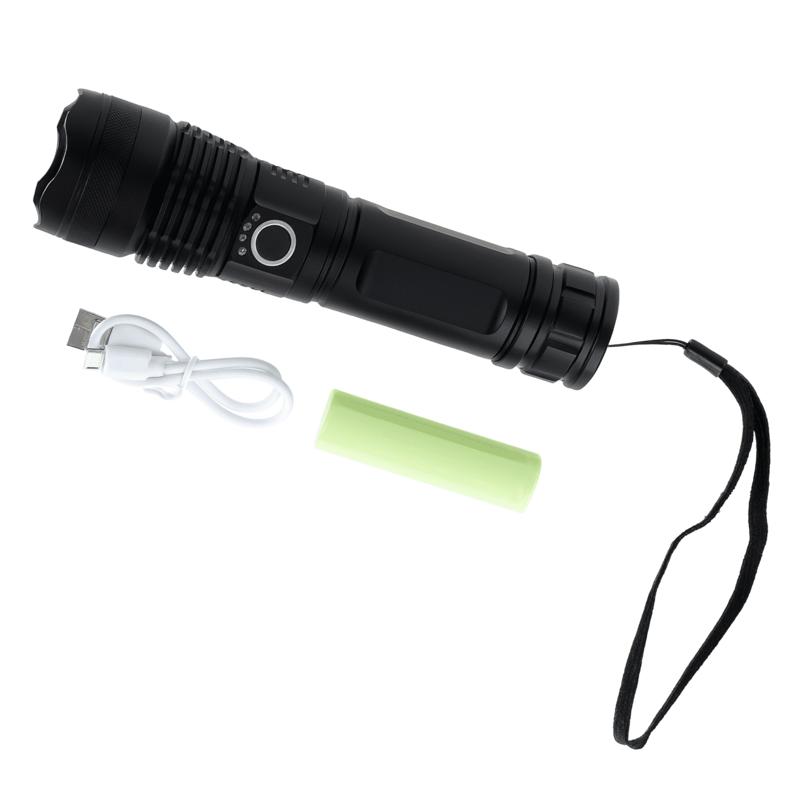 ASR Tactical 2000 Lumen 5-Stage Rechargeable Flashlight with Adjustable Beam and SOS Mode, 7.5 Inches
