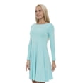 thumbnail image 3 of Women's A-Line Casual Skater Dress Long Sleeve, XL, Aqua, by Ambesonne, 3 of 3