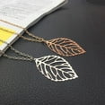 thumbnail image 2 of Nvzi Collar colgante, hecho a mano, estilo bosque simple y natural, collar corto de hoja de metal (oro), 2 of 3