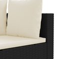 thumbnail image 5 of vidaXL 6 Piece Garden Sofa Set with Cushions Black Poly Rattan, 5 of 5