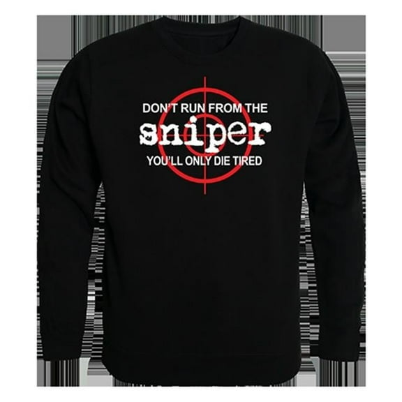 Sniper Graphic Crew Neck Sweatshirt, Black - Extra Large