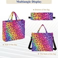thumbnail image 6 of Wobogo Rainbow Leopard Corduroy Tote Bag for Women Travel Crossbody Bag Purse Women Shoulder Bags Work Handbags Daily Commuter Bag 10.2×9inch, 6 of 8