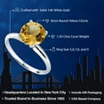 thumbnail image 2 of Gem Stone King 14K White Gold 1.50 Ct Round Yellow Citrine Women Solitaire Engagement Ring, 2 of 6