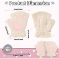 thumbnail image 2 of 4 Pairs Cat Paw Gloves Fingerless Gloves Mittens Half Finger Paw Gloves Winter Plush Gloves for Kids Adult Cosplay, 2 of 6