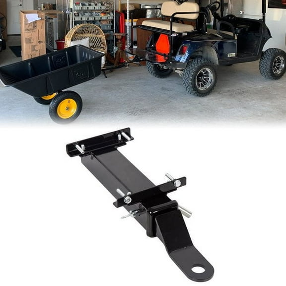 Kojem Golf Cart Trailer Hitch Receiver for Club Car EZGO Yamaha Back Rear Seat Footrest Universal with 2" Receiver