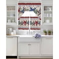 thumbnail image 3 of Red 4th of July Swag Curtains for Living Room/Bedroom Windows, Independence Day Star Vintage Kitchen Curtains and Valances Set 36 Inch Length, Light Filtering Swags Valance Curtain Panels, 3 of 5