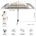 thumbnail image 3 of FORMRS Travel Umbrella Folding Auto Open Close Windproof Rain UV Protection, Beige Plaid Pattern, 3 of 8