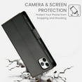 thumbnail image 4 of Allytechgroup for Apple iPhone 12 Pro Max Case Wallet, Retro PU Leather Slim Fit Business Style Magnetic Closure Cards Slots RFID Blocking Phone Case for Women Men, Black, 4 of 6