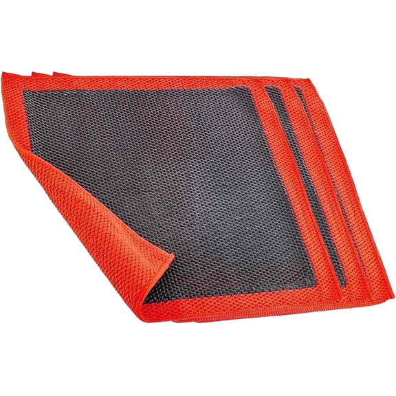 6 Pcs 12'' Fine Grade Clay Towel, Perforated Synthetic Decontamination Towel for Cleaning & Release of Paint Contaminants, Improve Wax and Sealant Bonding, Enhance Gloss and Color Depth