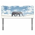 thumbnail image 3 of Animal Headboard, Classic Walking on Rope Heavy Large Balance Cloudy Skies, Upholstered Decorative Metal Bed Headboard with Memory Foam, Full Size, Blue Grey White, by Ambesonne, 3 of 4