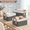 Gray & White-20L (14.8"L x 10.3"W x 8.3"H), variant on Gray 30L (16.8"L x 11"W x 9.8"H) Fabric Storage Baskets, 4 Pack for Shelves