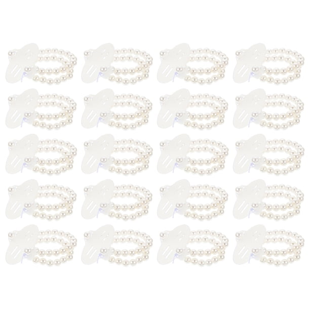 20 piezas pulsera elástica de perlas falsas, pulseras de mano para boda, ramilletes de muñeca DIY
