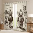 thumbnail image 2 of Castle Fairy Adults Female Men Southwestern Cowboys Blackout Curtains Set of 2 (52x84 Each),Vintage Desert Cactus Window Curtains,Western Exotic Style Curtains and Drapes,Ultra Soft Home Decor, 2 of 6