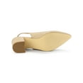 thumbnail image 5 of BLISSFUL STEP Women's Block Heel Pumps Slingback Heels Beige 6, 5 of 8