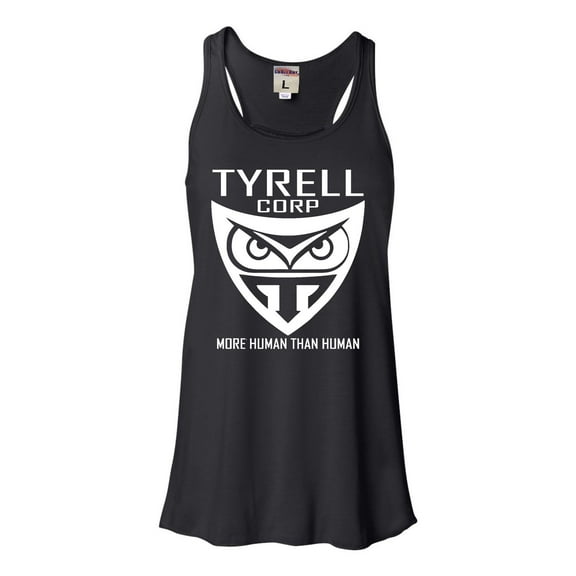 Womens Tyrell Corporation More Human Than Human Flowy Racerback Tank Top T-Shirt