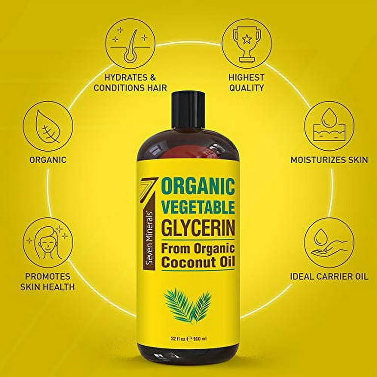  NV Superfoods - Organic Vegetable Glycerin - 32 Fl Oz - USP  Food Grade, 100% Natural, Carrier for Essential Oils, Perfect for Skin,  Hair & Nails as well as Arts