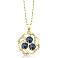 thumbnail image 2 of Gem Stone King 1.82 Ct Round Blue Mystic Topaz 18K Yellow Gold Plated Silver Pendant, 2 of 5