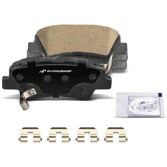 A-Premium Rear Ceramic Disc Brake Pads Set Compatible with Hyundai Elantra 2017-2020 Accent 2018-2022 Ioniq 2017-2020 Venue 2020-2022 & Kia Soul 2019-2022 Soul EV Rio Niro Niro EV Rondo 4 Pcs