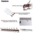 thumbnail image 4 of Dseap Coat Rack Wall Mounted-10 Tri Hooks,Stainless Steel Heavy Duty Metal Coat Hook Rail for Hats Clothing Entryway,Antique Copper, 4 of 5