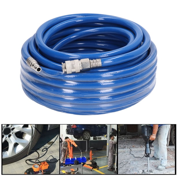 Tubo De Aire De Alta Presión, Conector Rápido NPT De 1/4 Pulg. Manguera De Aire Antiflexión Resistente Al Desgaste 15 M De Longitud Para Garaje