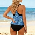 thumbnail image 4 of Cadancy Tankini Tops for Women with Bikini Bottom Colorful Floral Print Drawstring Hem Loose Fit 2 Piece Swimsuits Modest Beach Bathing Suits Cozy Swimwear, 4 of 5