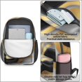 thumbnail image 4 of Grey and Gold Marble Pattern 17" School Backpacks for Teens,Waterproof Oxford Fabric,S-Shape Padded Straps for School,Travel,Hiking,Camping, 4 of 6