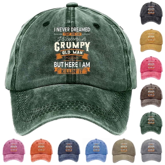 Jamicy Unisex Sunhat Printed Baseball Cap Washed Distressed Baseball Cap Soft Washed Hats Adjustable Cotton Cap